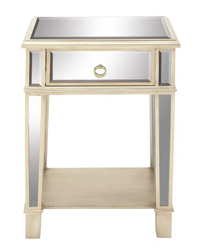 Peyton Lane Beige Chinese Fir Glam Accent Table