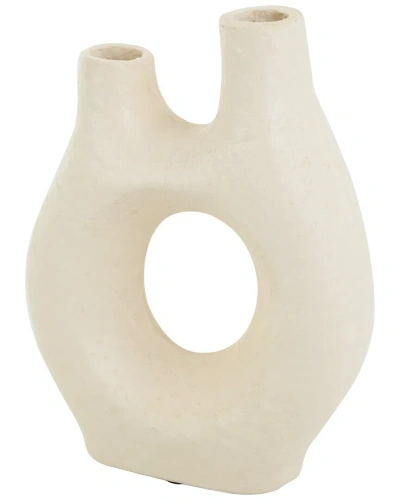 Peyton Lane Beige Paper Mache Abstract Rounded Vase