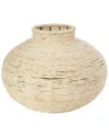 Peyton Lane Beige Seagrass Wrapped Vase In Beige
