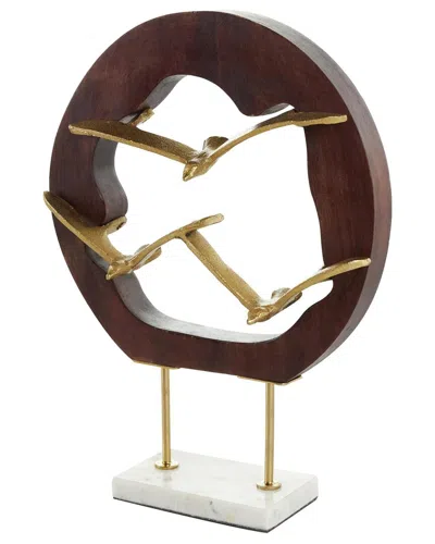 Peyton Lane Bird Aluminum Metal Decorative Sculpture In Brown