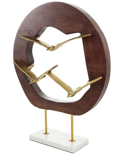 Peyton Lane Bird Aluminum Metal Decorative Sculpture In Brown