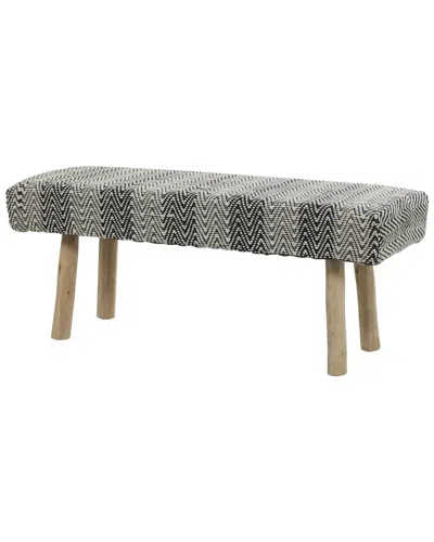 Peyton Lane Black Bohemian Wood Bench In Blue