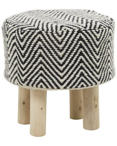 Peyton Lane Black Bohemian Wood Stool In Multi