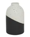 Peyton Lane Black Ceramic Handmade Color Block Speckled Vase In Black
