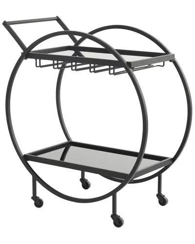 Peyton Lane Black Contemporary Bar Cart