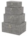 Peyton Lane Black Fabric Handmade Storage Decorative Box With