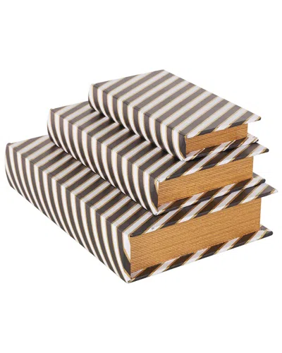 Peyton Lane Black Faux Leather Faux Book Storage Decorative B