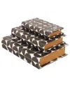 Peyton Lane Black Faux Leather Faux Book Storage Decorative B