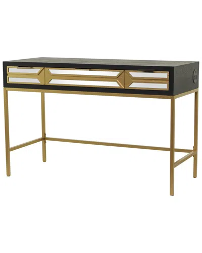 Peyton Lane Black Glam Wood Desk