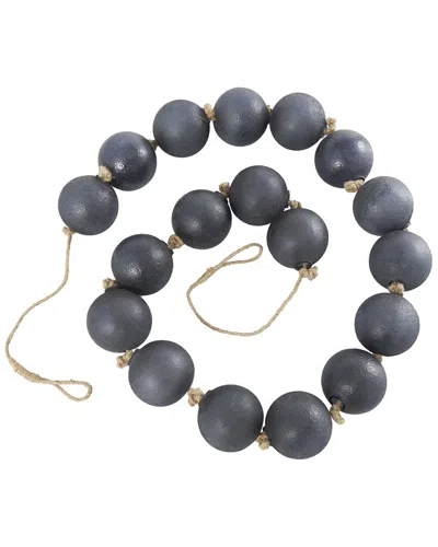 Peyton Lane Black Glass Handmade Round Extra Long Frosted Orb Beaded Garland