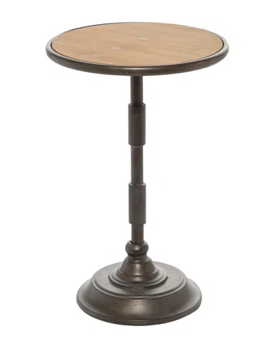Peyton Lane Black Industrial Wood Accent Table In Brown