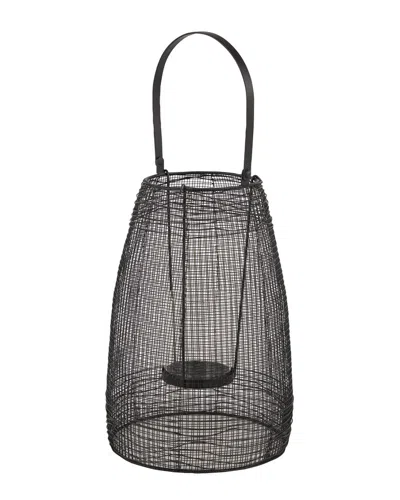 Peyton Lane Black Iron Modern Candle Holder Lantern
