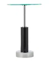 Peyton Lane Black Marble Round Side End Accent Ta