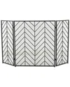 Peyton Lane Black Metal Modern Fireplace Screen In Black