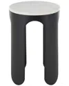 Peyton Lane Black Metal Round Side End Accent Tab
