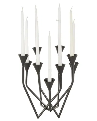 Peyton Lane Black Metal Taper 9 Slot Decorative Candelabra