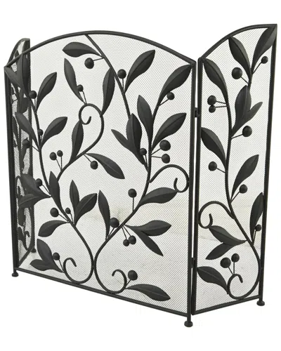 Peyton Lane Black Metal Traditional Fireplace Screen