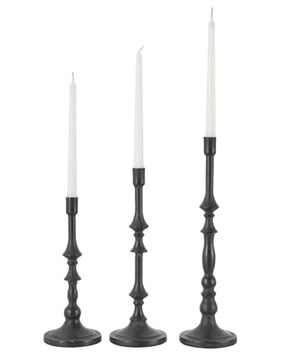 Peyton Lane Black Metal Turned Style Decorative Candle Holder