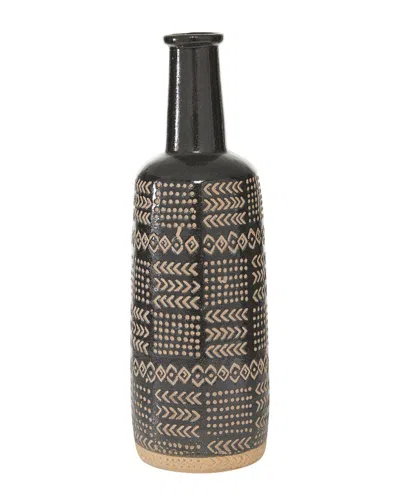 Peyton Lane Black Porcelain Eclectic Vase