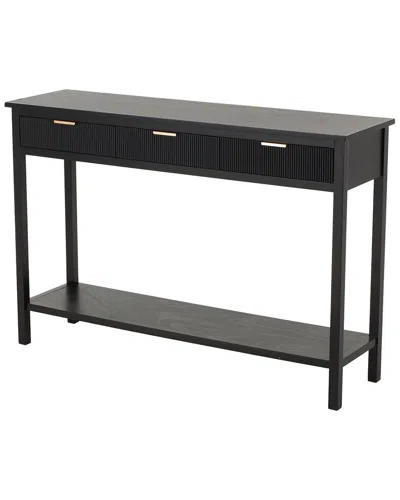 Peyton Lane Black Wood Handmade 3 Drawers Console