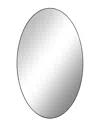 Peyton Lane Black Wood Oval Shaped Wall Mirror With Thin Minimalistic Frame In Black