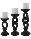 Peyton Lane Set Of 3 Chain Link Decorative Candle Holders