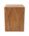 Peyton Lane Block Outdoor Accent Table With Natural Textured Wood Grain