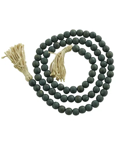 Peyton Lane Bohemian Bead Green Wood Garland With Tassel
