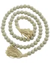 Peyton Lane Bohemian Bead Wood Garland With Tassel In Gray