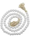 Peyton Lane Bohemian Bead Wood Garland With Tassel In White