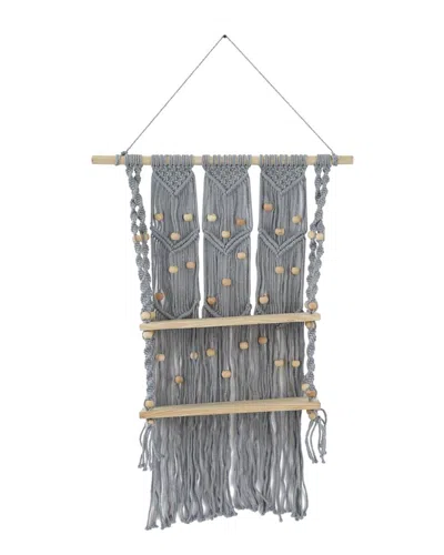 Peyton Lane Bohemian Cotton Wall Shelf In Blue