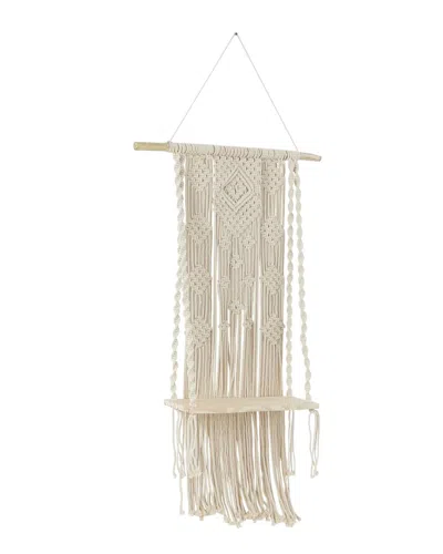 Peyton Lane Bohemian Cotton Wall Shelf In Neutral
