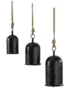 Peyton Lane Bohemian Metal Decorative Cow Bells Set In Black