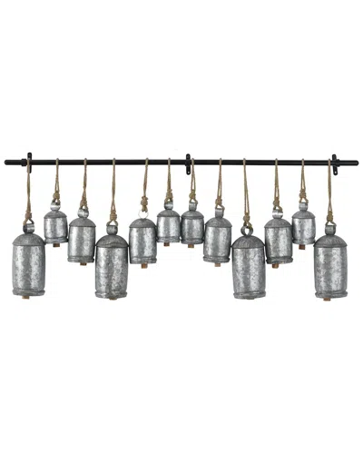 Peyton Lane Bohemian Metal Decorative Cow Bells In Silver