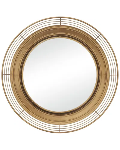 Peyton Lane Bohemian Round Metal Wall Mirror In Brown