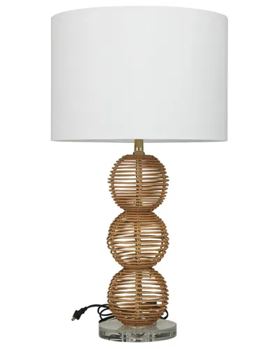 Peyton Lane Bohemian Wood Brown Table Lamp