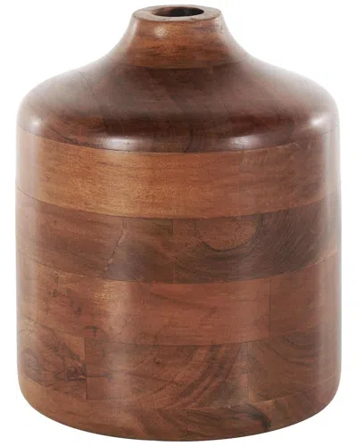 Peyton Lane Bohemian Wood Vase In Brown