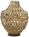 Peyton Lane Brown Faux Seagrass Boho Style Vase In Brown