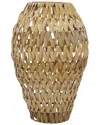 Peyton Lane Brown Faux Seagrass Boho Style Vase In Brown
