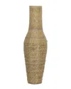 Peyton Lane Brown Faux Seagrass Coastal Style Floor Vase In Brown