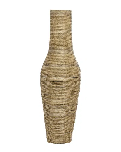 Peyton Lane Brown Faux Seagrass Coastal Style Floor Vase