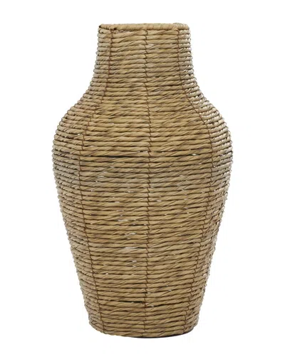 Peyton Lane Brown Faux Seagrass Coastal Style Vase
