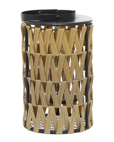 Peyton Lane Brown Faux Seagrass Natural Lantern