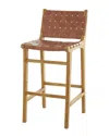 Peyton Lane Brown Modern Teak Wood Bar Stool In Brown