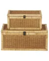Peyton Lane Brown Rattan Handmade Woven Storage Decorative Bo