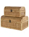 Peyton Lane Brown Rattan Handmade Woven Storage Decorative Bo