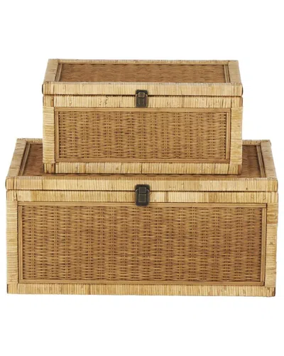 Peyton Lane Brown Rattan Handmade Woven Storage Decorative Bo In Neutral
