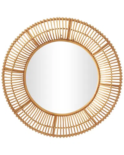 Peyton Lane Brown Rattan Handmade Woven Wall Mirror