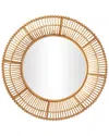 Peyton Lane Brown Rattan Handmade Woven Wall Mirror In Brown