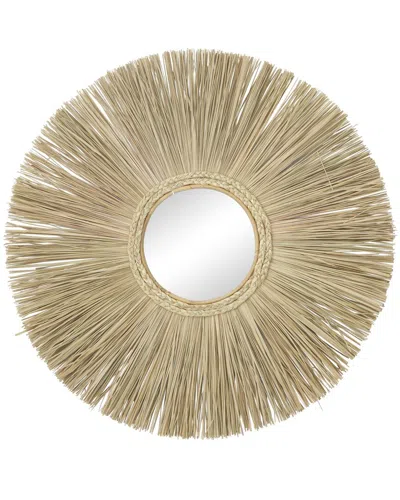 Peyton Lane Brown Reed Bohemian Wall Mirror